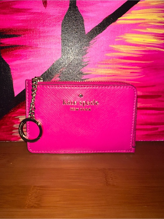 kate spade Handbags - kate spade hot pink zip card case with keyring